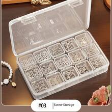 16pcs Transparent Jewelry Storage Box Set (1 Large Box + 15 Small Boxes), Used To Organize Nail Rhinestones, Beads, Screws, Jewelry And Other Small Items, Flexible Independent Small Boxes, Space-Saving - Multicolor - View 6