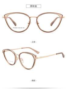 Kính mắt mèo màu xanh lục thời thượng Y2K, phụ kiện kính mắt không cần toa dành cho nữ. - Màu nâu  Mocha - Xem 4