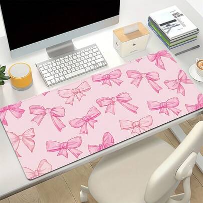 Extra-Large Gaming Mouse Pad - Extended, Thick, Non-Slip Rubber Base Desk Mat With Precision Stitched Edges, Durable For Daily Office Use - Bow Tie Design