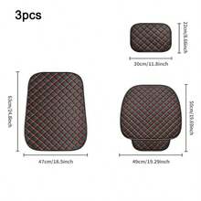 3pcs Universal Comfortable Leather Car Seat Cushion - Four Seasons Non-Slip, Star Stitched Front Seat + Backrest - Multicolor - View 6