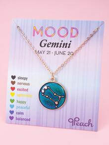 1pc Temperature Sensitive Color Changing 12 Zodiac Pendant Necklace, Fashionable Gold-Plated Zinc Alloy Mood Adjusting Jewelry For Girls - one-size - View 18