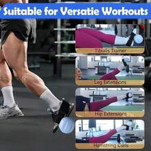 1 Pair Ankle Trainer Straps, For Calf Muscle Relief Exercise, Adjustable Dumbbell Foot Attachment For Glute Activation, Dumbbell Ankle Strap Helps Relieve Leg Pain, Increase Range Of Motion - Multicolor - View 3