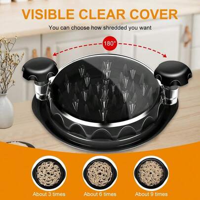 1pc Multi-Function Rotary Meat Grinder With Anti-Slip, Dust-Proof Transparent Cover And Reinforced Stable Base, Easy To Mince Meat And Vegetables, Suitable For Chicken, Beef And Vegetables, Can Process Salad, Baby Food And Pet Food, Easy To Clean Household Cooking Tool, Great For Ramadan And Eid Al-Fitr