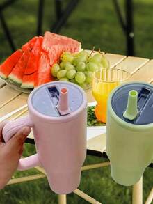 4/1 包装：40 盎司容量杯套，带翻盖吸管，防漏防震，可重复使用，适用于保温杯 - 可重复使用的防漏杯套，杯子配件 - 原装防漏杯套替换套装，非常适合毕业典礼和入学典礼。 - 彩色 - 查看 2