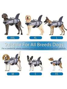 Shark Mermaid Pet Life Jacket, Dog Swimming Clothes, Dog Summer Swimwear - Multicolor - View 5