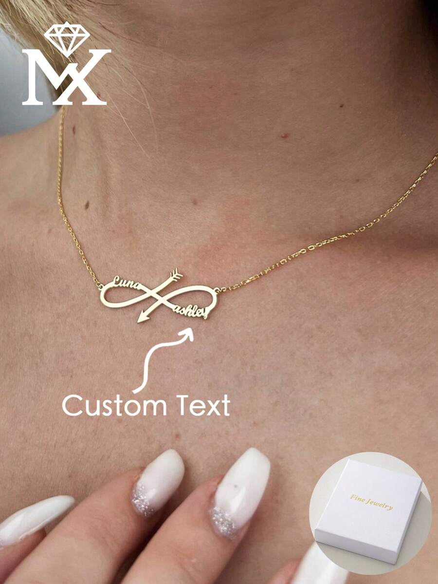Personalized Customization Of Infinity Name Necklace, Infinity Necklace, Infinity Double Name Necklace, Infinity Necklace, Design New Year Gift - Multicolor - View 1