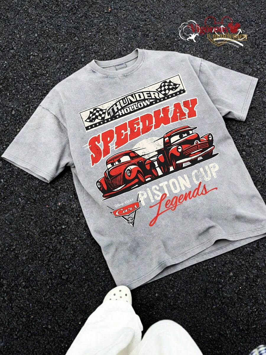 Disney Toy Story Buzz Lightyear Space Ranger Graphic T-Shirt, Summer Vintage Washed 230g Heavyweight Short Sleeve - Grey - View 1