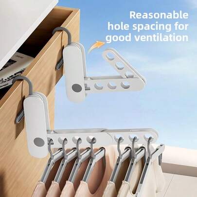 Percha de ropa plegable para viaje, Tendedero portátil de 7 agujeros para hotel, camping, viaje de negocios