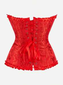 大码女士复古提花塑身衣，束胸式塑形提拉文胸上衣，适合晚宴、婚礼、万圣节等场合。 - 彩色 - 查看 11