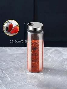 1pc Spiral Cap Glass Spice Jar, Rust-Proof & Scratch-Resistant, Multi-Function Spice Jar Set, Essential Kitchen Spice Storage Bottle, For Storing Spices, Salt & Herbs - Clear - View 11
