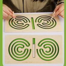 1set Left & Right Brain Development Toys, Pen Drawing Trajectory Training Wooden Educational Toys, Developmental Toys, Holiday Gift - Multicolor - View 8