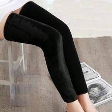 1 Pair Extra Long Knee Pads With Straps And Warm Fleece Lining, Suitable For Cold Weather In Autumn And Winter - Multicolor - View 5