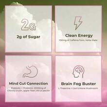 Sinpuyle Brainista Yerba Mate Instant Tea – 3-In-1 Strawberry Matcha Drink With Clean Caffeine, Nootropics & Gut Support – Prebiotics, Probiotics & Focus Formula – 30 Servings (Pack Of 3) - 3 件裝 - 查看 10