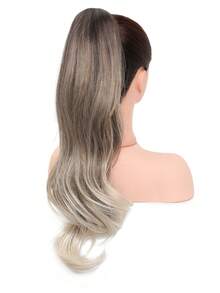 22英寸渐变波浪卷爪夹式合成假发接发，耐热纤维，适合女性和女孩参加派对和日常使用。 - 漸層 - 查看 5