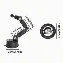真空吸盘手机支架，可旋转磁吸车载支架，可折叠车载手机支架 - 黑色 - 查看 5