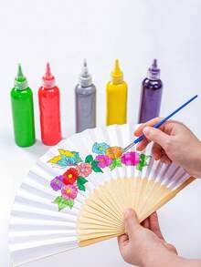 1/3/6 chiếc quạt giấy trắng cầm tay, quạt tre gấp, quạt giấy tự làm dùng làm quà tặng đám cưới, quà lưu niệm tiệc tùng và trang trí nhà cửa. - Xem 4
