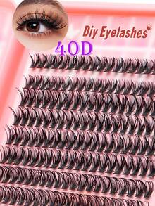 DIY Lash Clusters Book Kit Volume Lash Clusters Thick Eyelash Extension Kit Individual Lashes Thin Band Lashes Clusters - D - View 2