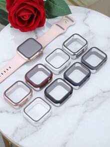 6pcs Or 4 Packs Or 2Pcs Pc + Tempered Glass All-In-One Watch Case, Anti-Drop Stylish Protective Cover, Compatible With Apple Watch Case 40/41/42/44/45/46/49mm, Compatible With Apple Watch Series Ultra/Se/11/10/9/8/7/6/5/4/3/2/1, Smart Watch Accessories Men Women - 4PCS - View 2