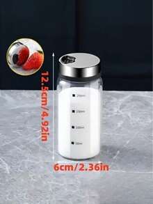 1pc Spiral Cap Glass Spice Jar, Rust-Proof & Scratch-Resistant, Multi-Function Spice Jar Set, Essential Kitchen Spice Storage Bottle, For Storing Spices, Salt & Herbs - Clear - View 13