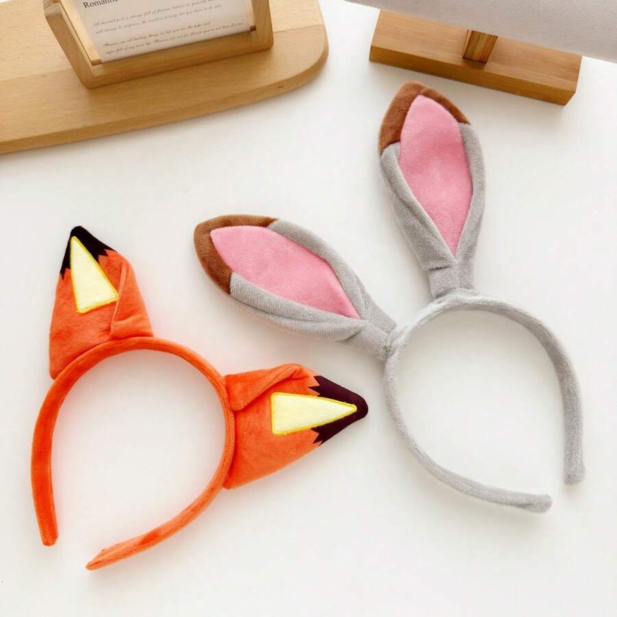 1 chiếc băng đô tai cáo dễ thương, băng đô tai thỏ, kẹp tóc hình động vật ngộ nghĩnh, phụ kiện vui nhộn dành cho nữ. - Nhiều màu - Xem 1