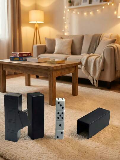 一套魔术骰子戏法道具，趣味经典舞台幻术，包括消失和出现的骰子塔、心灵感应配件、派对活动魔术表演、派对装饰、派对用品、小巧的黑魔法道具，适合近景、舞台表演和节日聚会，是送给家人和朋友的趣味生日派对礼物