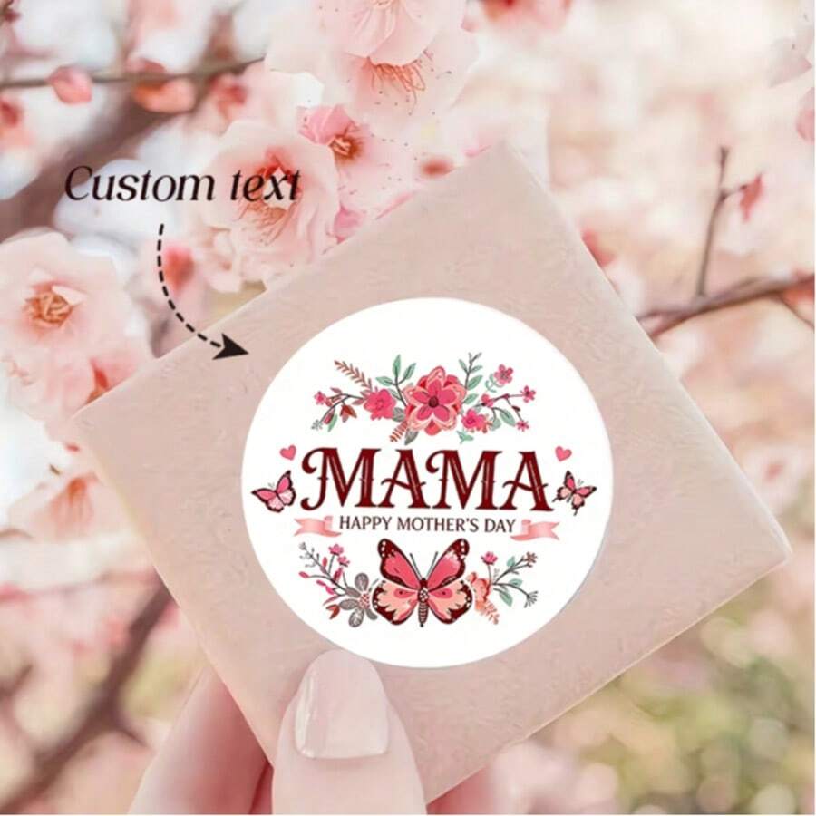 Custom Mother's Day Heart Pattern Sticker Design, Perfect For Mother's Day Gifts To Mothers Or Female Elders - Expressing Gratitude And Blessings Stickers, Wedding Stickers, Packaging Stickers, Envelope Stickers, Box Stickers, Bottle Cap Stickers, Gift Stickers, Souvenirs Stickers, Phone Stickers, Stationery Stickers - Mother's Day Stickers - View 1