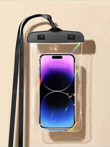 1件透明防水手機殼，PVC透明潛水防水手機殼，游泳便攜式掛繩手機殼，觸控螢幕掛繩手機殼，透明手機殼，防水袋，戶外運動游泳潛水攝影手機殼 - 彩色 - 查看 16