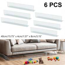 6件装可调节沙发底部保护套 - 宠物玩具防护罩，家具缝隙填充物，防止玩具和碎屑掉入缝隙，可定制设计，有效防止物品掉入沙发、床和架子缝隙 | 耐用塑料 - 彩色 - 查看 1