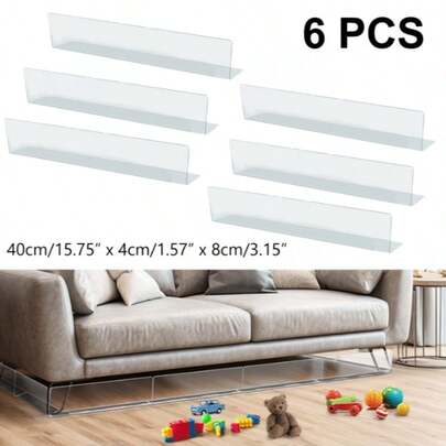 6-Pack Sofa Bottom Guards - Adjustable Pet Toy Guards, Furniture Gap Guards, Prevent Toys And Debris From Entering, Customizable Design, Effectively Prevent Items From Falling Into The Gaps Under Sofas, Beds, And Shelves, Gap Covers | Durable Plastic