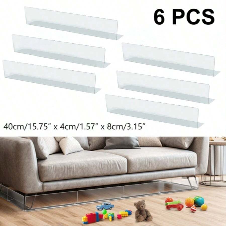 6件装可调节沙发底部保护套 - 宠物玩具防护罩，家具缝隙填充物，防止玩具和碎屑掉入缝隙，可定制设计，有效防止物品掉入沙发、床和架子缝隙 | 耐用塑料 - 彩色 - 查看 1