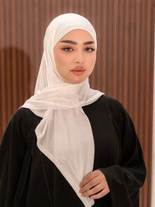 1pc Instant Triangle Hijab, All-In-One Tie-Up Design, Quick Wrap Without Slipping, No Undercap Needed, Suitable For Daily Wear, Prayer, And Outings - Triangular Hijab - View 14