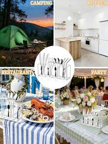 1 pezzo Organizer multifunzione per utensili da cucina - Portaposate in plastica salvaspazio, può contenere cucchiai, coltelli e forchette, durevole, adatto per ripiani e cassetti di cucina, ideale per casa, ristorante e conservazione da tavolo - Bianco - Visualizzare 8