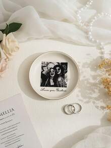 Personalized Photo Dish, Personalized Photo Jewelry Tray, Customized Jewelry Ring Dish, Customized Couple Portrait Ring Tray, Wedding Gift, Bridesmaid Proposal, Best Friend Dish - Multicolor - View 8