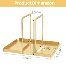 LSK Servilletero soporte de servilletas de metal para mesa con salero y pimienta dispensador de almacenamiento de servilletas para cocina mesa de cena y decoración de picnic dorado - Oro - Ver 5