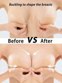 1对女士硅胶文胸，无肩带硅胶文胸，女士硅胶聚拢文胸垫，款式多样，适合婚礼穿着，带乳贴，透气防水文胸 - 薄款 - 查看 3