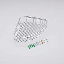 Organizador de ducha de esquina para baño diseño hueco en las esquinas acero inoxidable SUS304 resistente al óxido organizador de estante de baño estante de almacenamiento montado en la pared cromo cepillado - 02Cromo - Ver 6