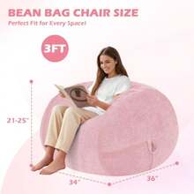 HABUTWAY - Puf grande de 3 pies con relleno de espuma viscoelástica terciopelo ultrasuave con asa portátil y funda extraíble cómodo sofá para sala de estar sin montaje color rosa - Rosa - Ver 2