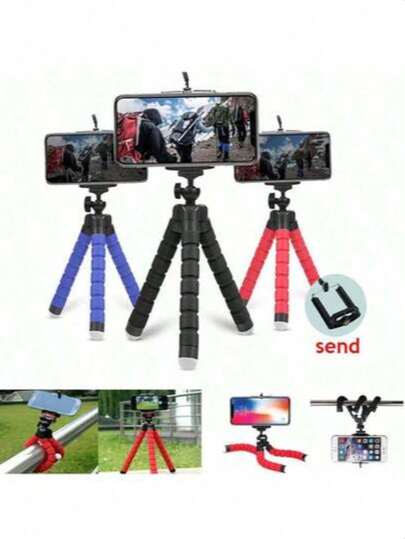 Multifunctional Tripod, Flexible Tripod, Portable Photography Tripod, 360° Rotatable Flexible Phone Tripod, Octopus Tripod, Universal Holder, Multiple Clamping Designs. Octopus-Style, Can Be Used With Handheld Stabilizer. Suitable For Selfie And Outdoor Sports Photography. Multiple Styles Available. An Ideal Gift Choice For Friends And Family.