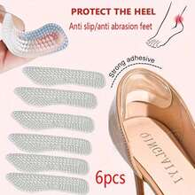 3pcs Anti-Slip Silicone Heel Protectors - 3 Pairs Anti-Wear Silicone Heel Stickers, Women's High Heel Grip, Men's Heel Pads, Insert Pads, Suitable For Various Shoes, Heel Care, Prevent Blisters And Improve Shoe Comfort - 3 件商品 - 查看 8
