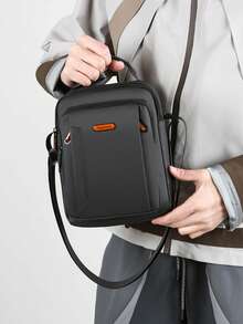 男士休闲斜挎包，商务通勤单肩包，新款竖款小手提包 - 彩色 - 查看 3