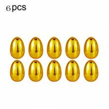 6pcs/12pcs Golden Colorful Plastic Easter Eggs Fillable Easter Eggs With Bunny & Hop Design For Easter Egg Hunt Party Supplies - Multicolor - View 9