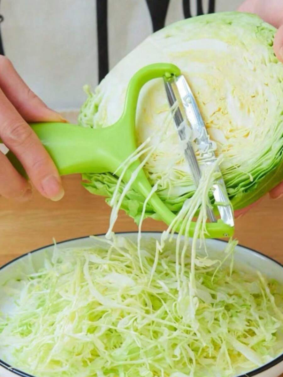 Utensilios de cocina: Pelador de verduras de boca ancha, Cuchillo de acero inoxidable para cortar frutas y verduras, Rebanador de col, Rebanador de ensalada y patatas, Accesorios de cocina