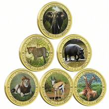 1 buah Koin Peringatan Dinosaurus, Koin Peringatan Emas Hewan Langka yang Terancam Punah, Lencana, Koin Peringatan Dinosaurus Berlapis Emas Langka, Tyrannosaurus Rex, Brachiosaurus - MultiWarna - View 10