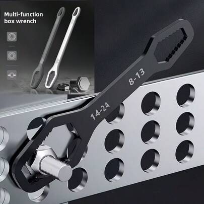 1 件装多功能双头扳手，通用维修工具，适用范围 8-24 毫米，适用于汽车、摩托车、自行车和家庭项目