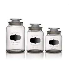 Style Setter Chalkboard Glass Canisters Clear Set of 3 - Por supuesto - Ver 2