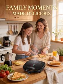 SOKANY 115 Sandwich Maker Breakfast Machine, Non-Stick Pan, Heat-Resistant Bakelite Body, Constant Temperature Control And Indicator Light, Overheat Protection, 750W, Fast Heating, Easy To Clean, Compact And Easy To Store - View 4