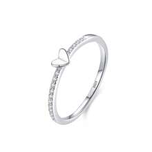 1枚经典925纯银心形戒指，精致珠宝，适合女性日常、度假和约会佩戴，亦可作为礼物。 - 銀色 - 查看 1