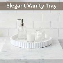 White Wavy Round Tray - Multipurpose Decor, Wavy Tray For Cabinet, Kitchen Spice Waves Plate, Serving Tray, Candle Holder, Suitable For Living Room/Dining Room/Kitchen/Bathroom | Coffee Table Decor/Fruit Storage Rack - Multicolor - View 7