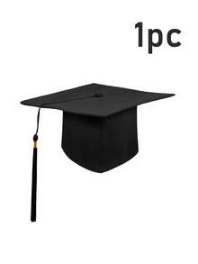1 pièce/5 pièces Toque de graduation noire 2026 avec gland, chapeau pour adulte avec impression par sublimation, bord élastique, réglable mat unisexe pour cérémonie de remise de diplôme de bachelier ou de master - A - Voir 8
