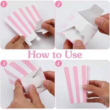 24/12个装条纹爆米花纸盒，可重复使用的电影院爆米花盒，装饰餐具，返校派对用品，生日派对糖果盒，适用于爆米花、薯条、炸鸡和其他零食，食品礼品袋，婚礼烘焙用品，电影院零食容器 - 粉色 - 查看 7